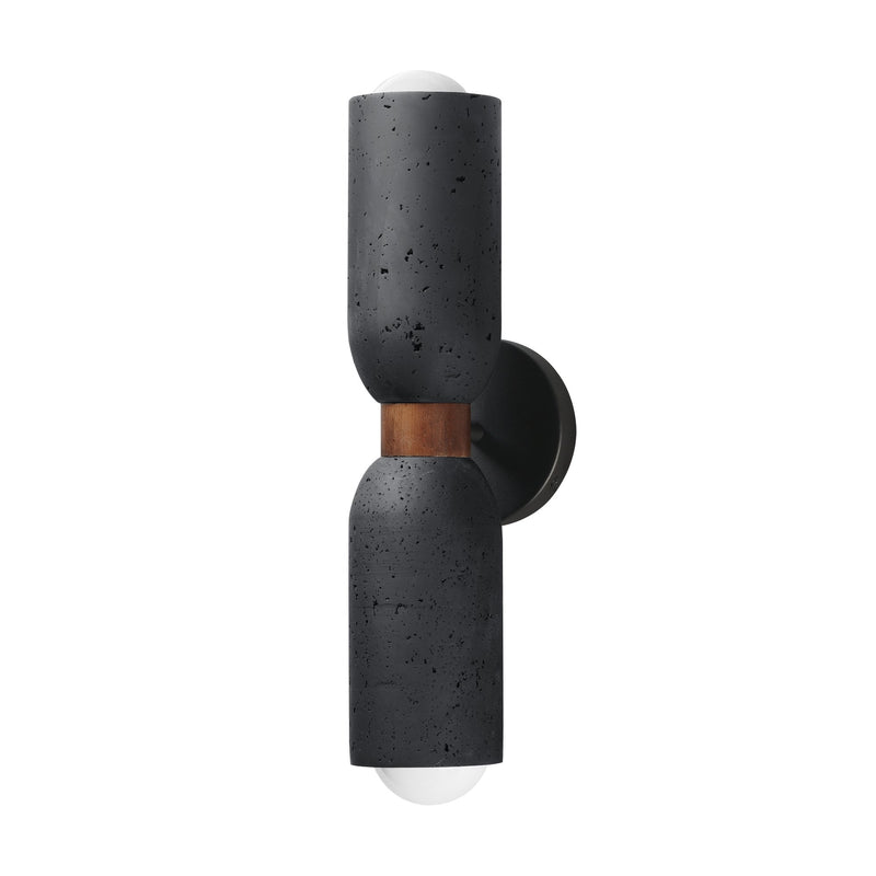 Pompeii 2 Light Wall Sconce in Lava / Black