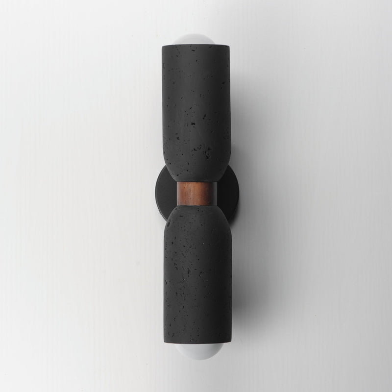 Pompeii 2 Light Wall Sconce in Lava / Black