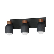 Pompeii 3 Light Bath Vanity Light in Lava / Black