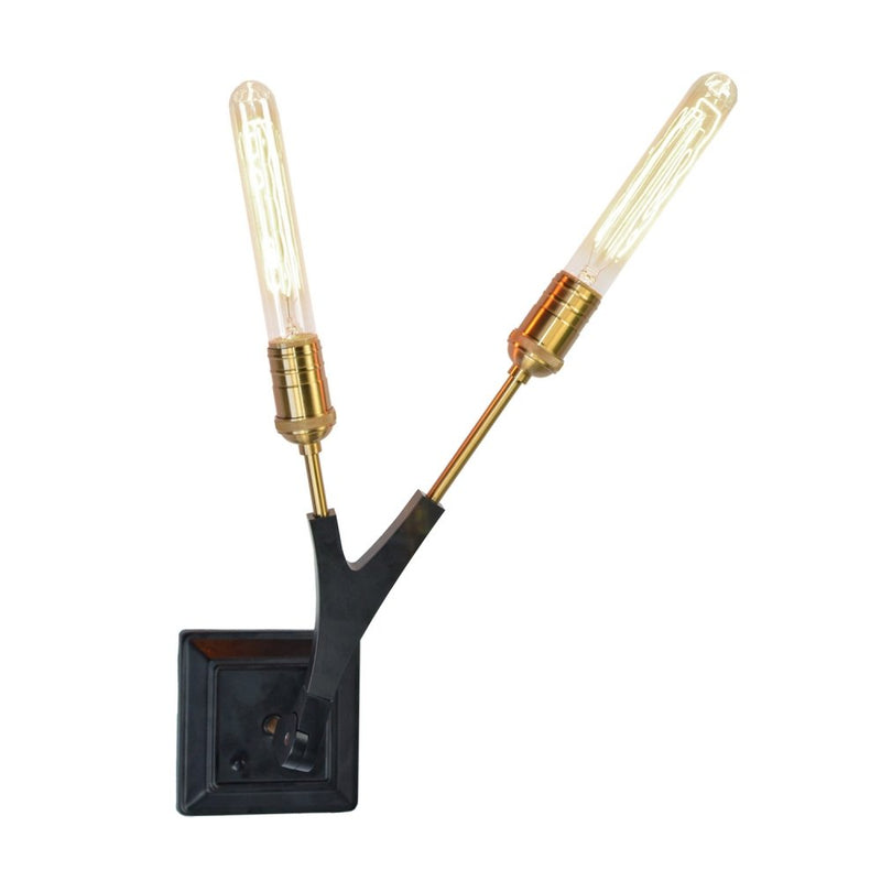 Filiali 2-Light Wall Sconce in Black and Harvest Brass