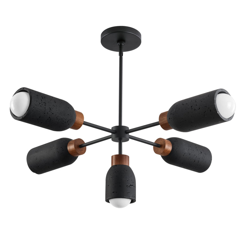 Pompeii 5 Light Chandelier in Lava / Black