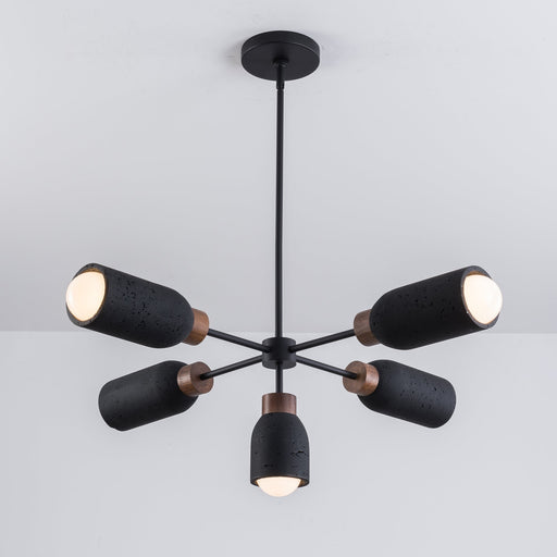 Pompeii 5 Light Chandelier in Lava / Black