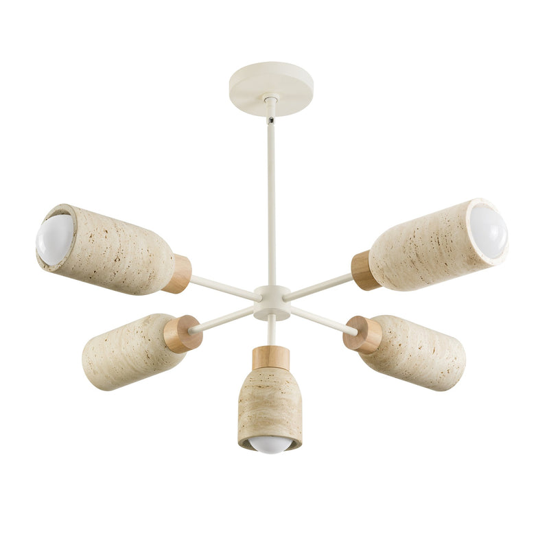 Pompeii 5 Light Chandelier in Travertine / Oyster