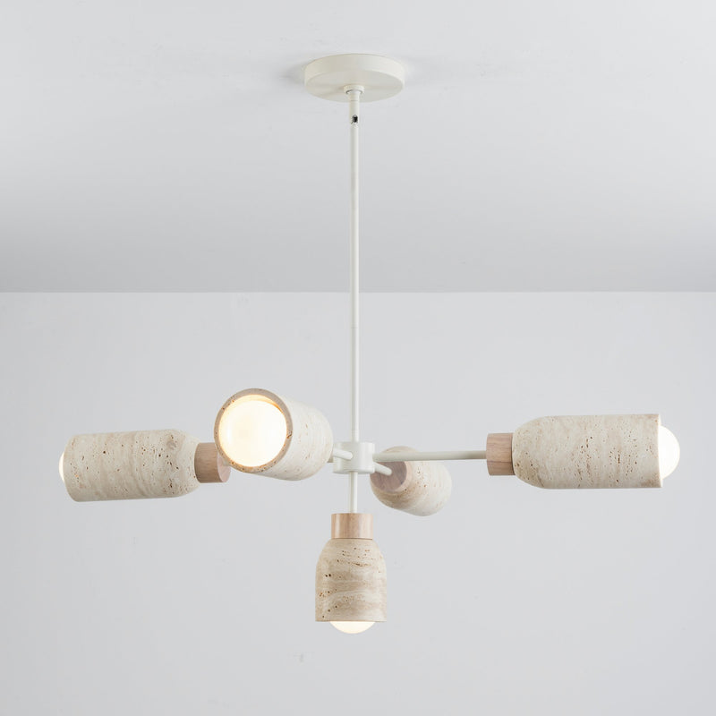 Pompeii 5 Light Chandelier in Travertine / Oyster