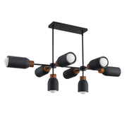 Pompeii 8 Light Chandelier in Lava / Black