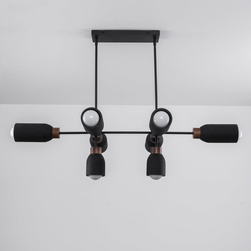 Pompeii 8 Light Chandelier in Lava / Black