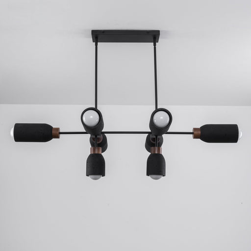 Pompeii 8 Light Chandelier in Lava / Black