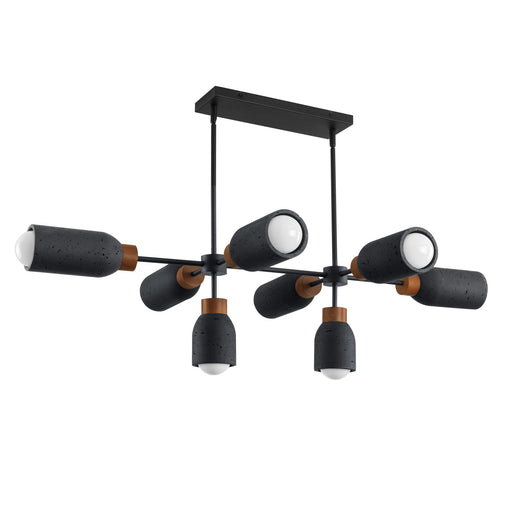 Pompeii 8 Light Chandelier in Lava / Black