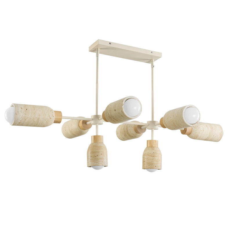 Pompeii 8 Light Chandelier in Travertine / Oyster