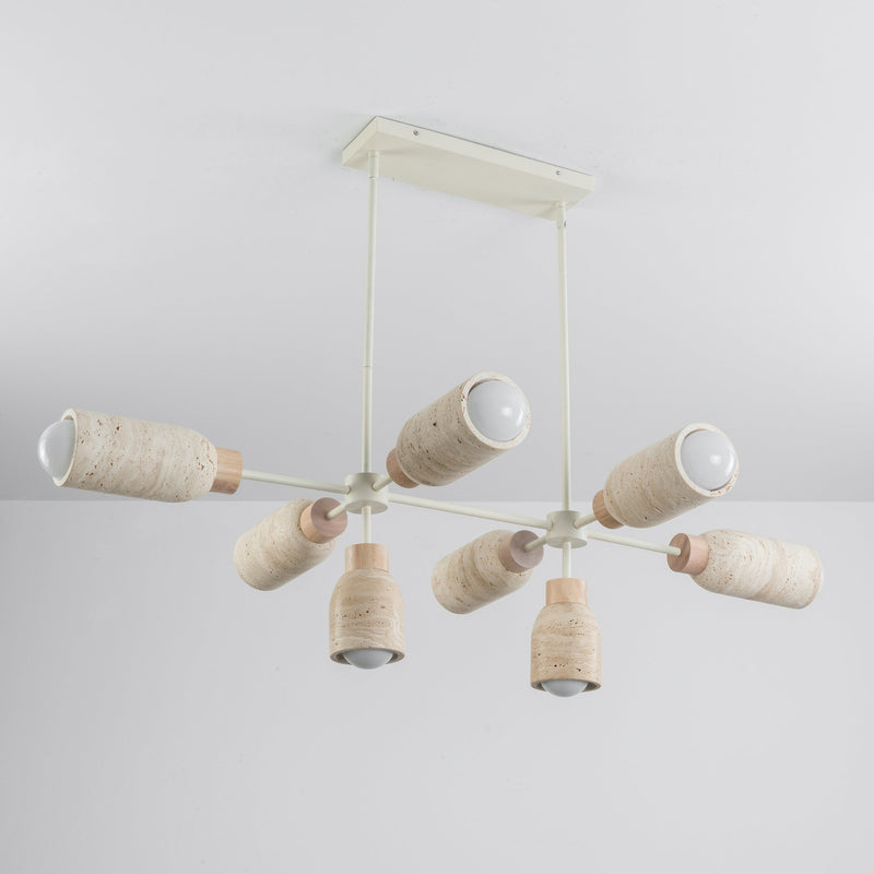 Pompeii 8 Light Chandelier in Travertine / Oyster
