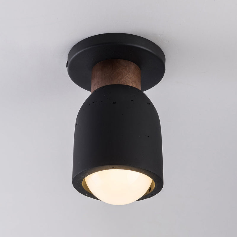 Pompeii 1 Light Flush Mount in Lava / Black