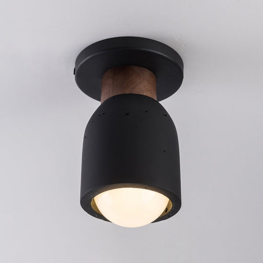 Pompeii 1 Light Flush Mount in Lava / Black