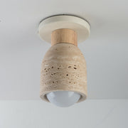 Pompeii 1 Light Flush Mount in Travertine / Oyster