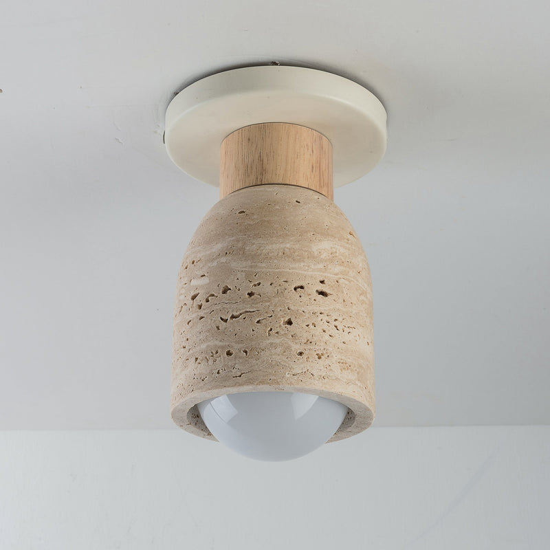 Pompeii 1 Light Flush Mount in Travertine / Oyster