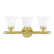 Rivera 3-Light 19" Bath Vanity Light in Polished Brass