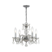 Traditional Crystal 4 Light 15" Chandelier in Polished Chrome
