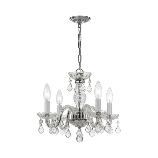 Traditional Crystal 4 Light 15" Chandelier in Polished Chrome