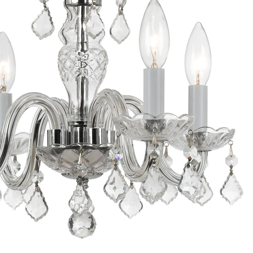 Traditional Crystal 4 Light 15" Chandelier in Polished Chrome