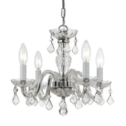 Traditional Crystal 4 Light 15" Chandelier in Polished Chrome