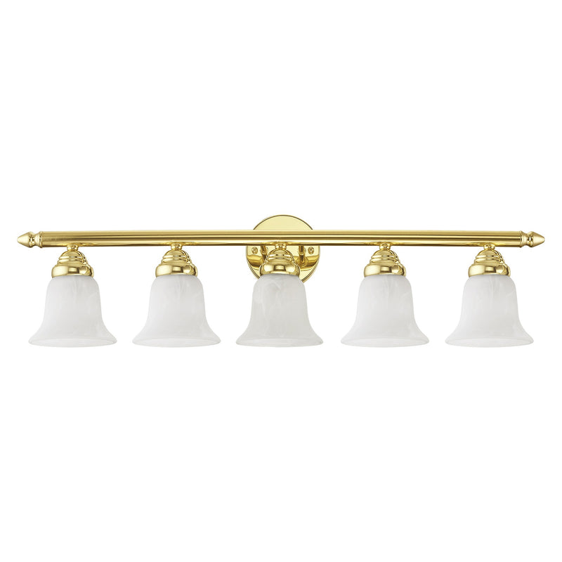 Rivera 5-Light 32" Bath Vanity Light in Polished Brass