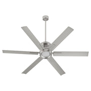 Zeus 65" 6-Blade Ceiling Fan in Satin Nickel