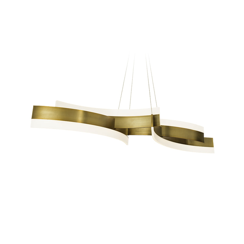 Arcs LED Linear Pendant in Aged Brass