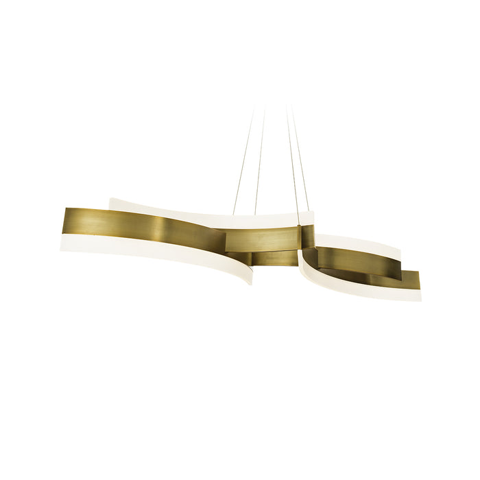 Arcs LED Linear Pendant in Aged Brass