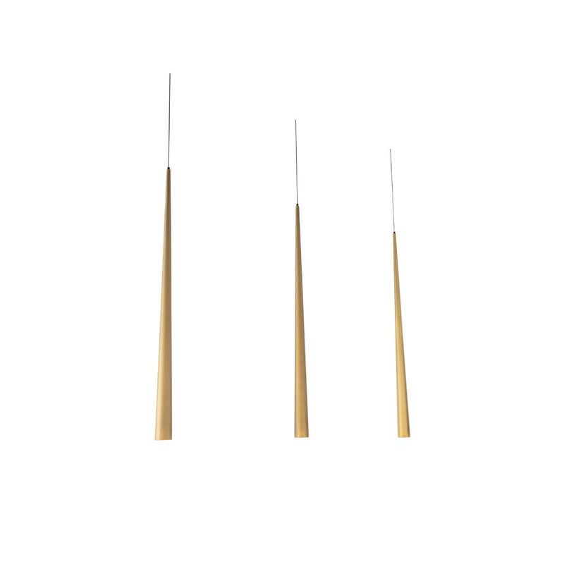 Cascade 23-Light Linear Etched Pendant in Aged Brass