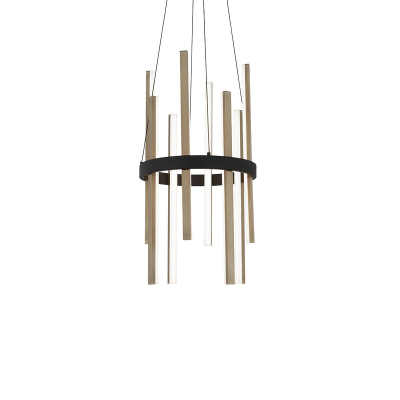 Harmonix 8-Light Chandelier in Black & Aged Brass