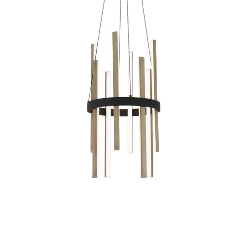 Harmonix 8-Light Chandelier in Black & Aged Brass
