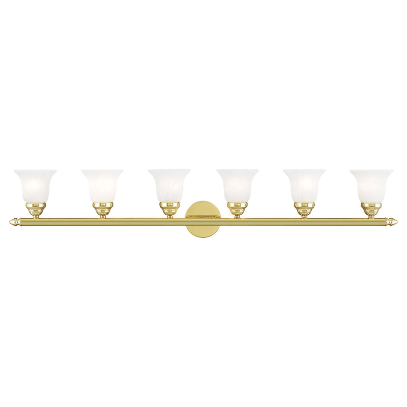 Rivera 6-Light 48" Bath Vanity Light in Polished Brass