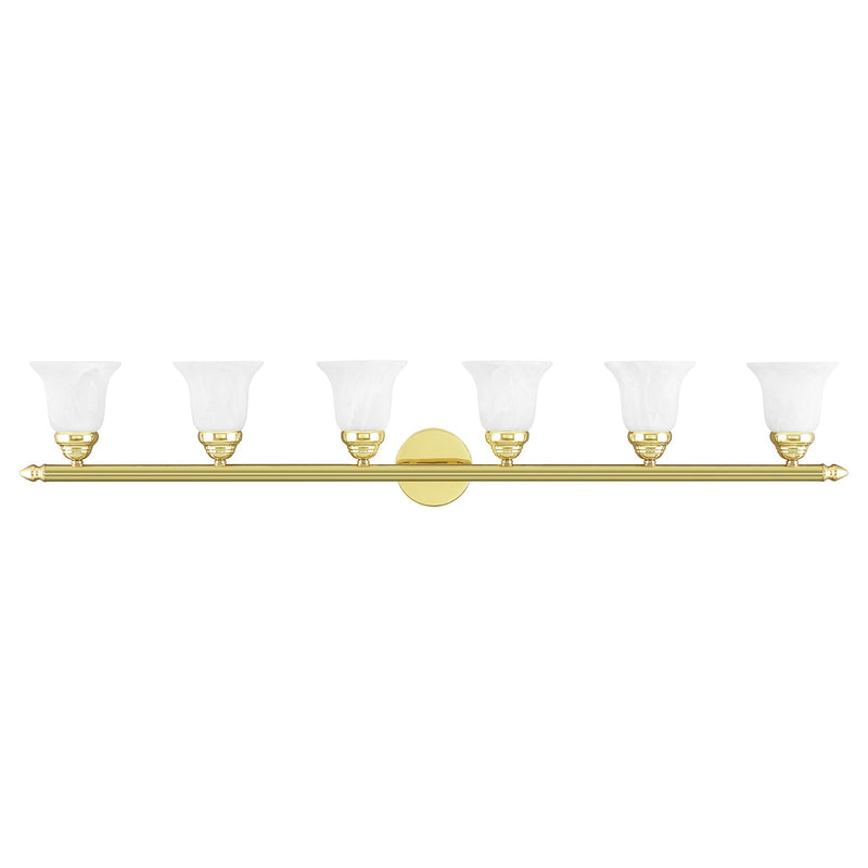 Rivera 6-Light 48" Bath Vanity Light in Polished Brass