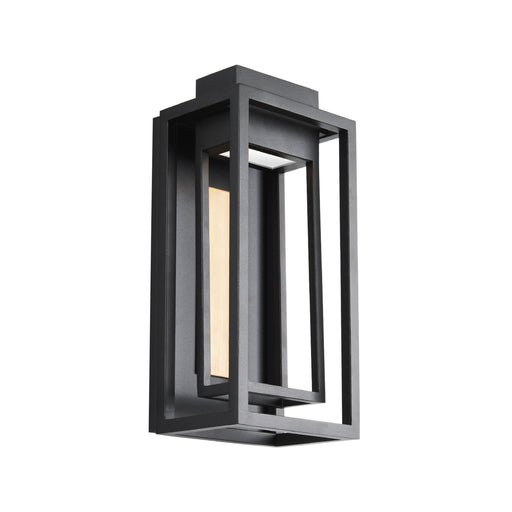 Dorne LED Outdoor Wall Sconce in Black & Aged Brass