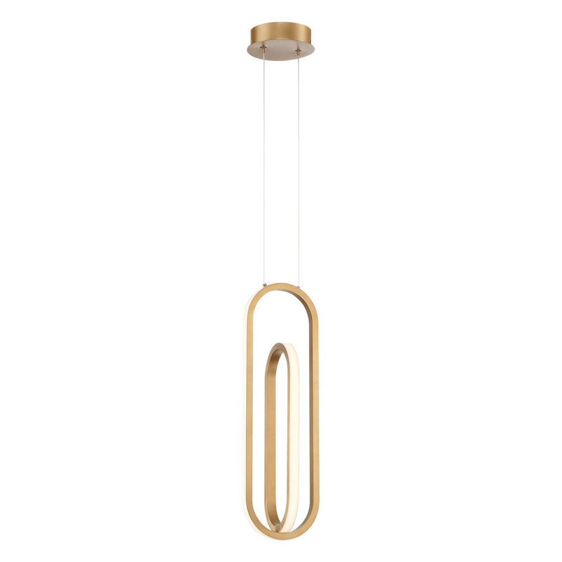 Demark 6" Pendant in Matte Gold