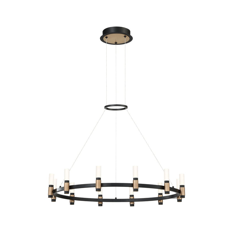 Albany 24-Light 31.5" Pendant in Brass-Black Mix
