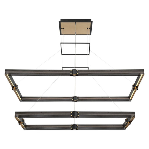 Admiral 50.25" Multi-Tier Linear Pendant in Gold-Black Mix
