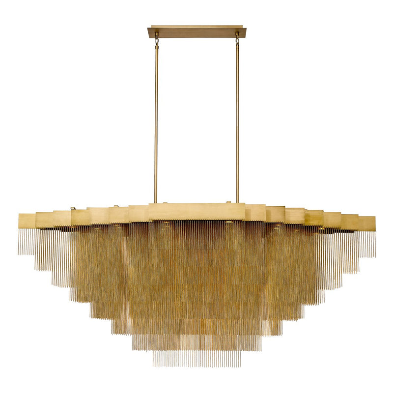 Bloomfield 28-Light 72.75" Linear Pendant in Matte Gold