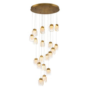 Paget 19-Light 28.8" Multi-Drop Pendant in Matte Gold