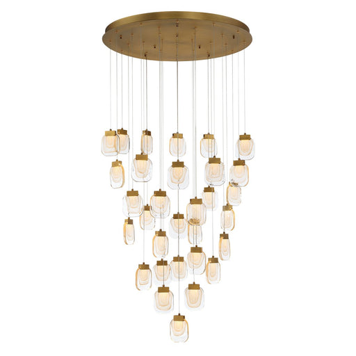 Paget 31-Light 39" Multi-Drop Pendant in Matte Gold