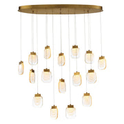 Paget 16-Light 44" Linear Multi-Drop Pendant in Matte Gold