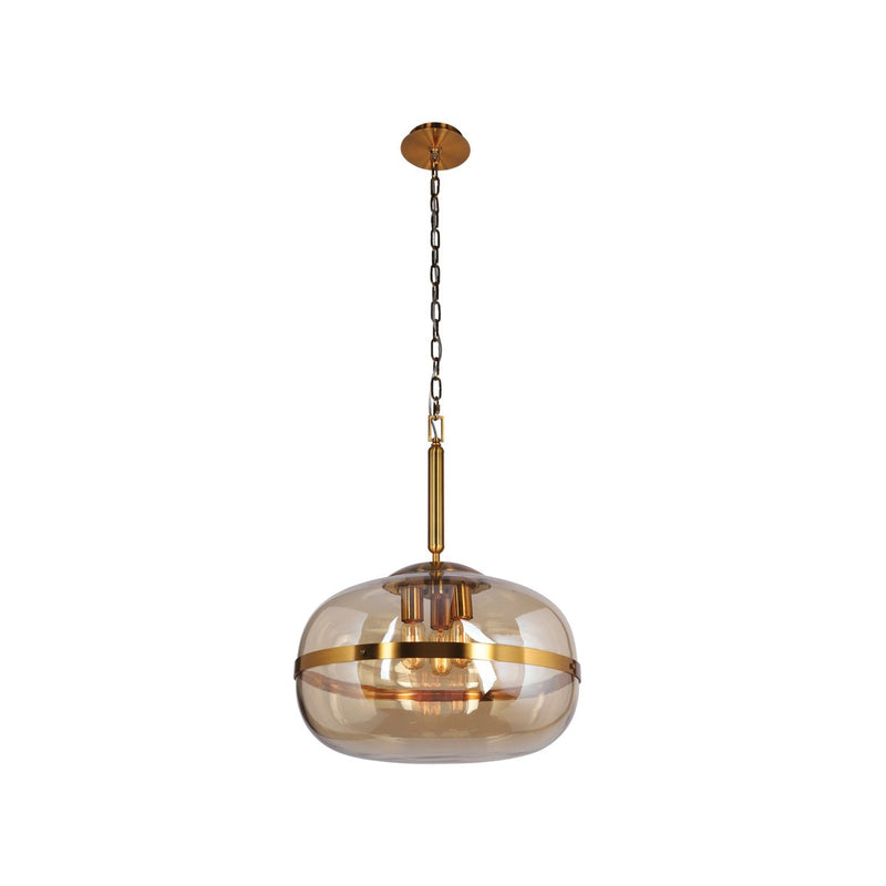 Nottingham 3-Light 19.8" Pendant in Antique Brass