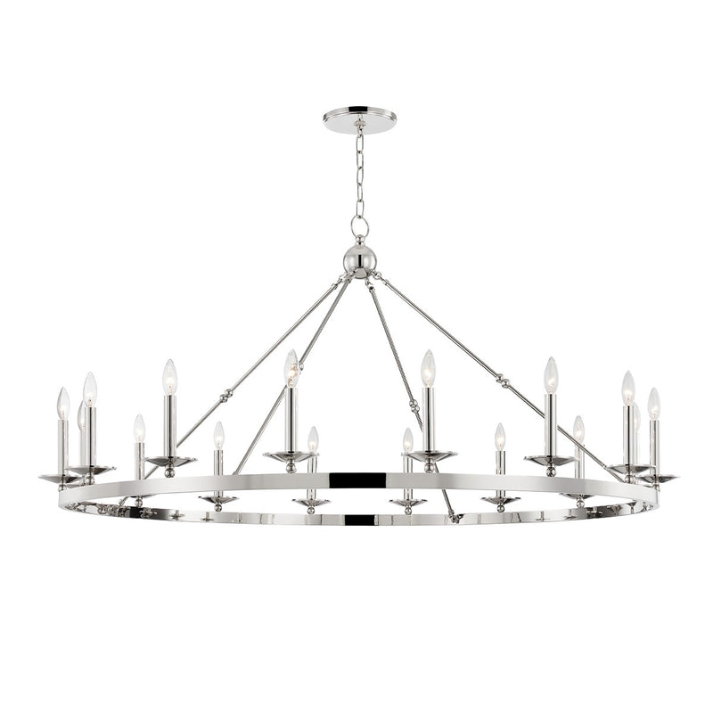 3216-PN - Allendale 16 Light Chandelier in Polished Nickel by Hudson Valley