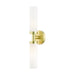 Aero Two Light Vanity in Satin Brass