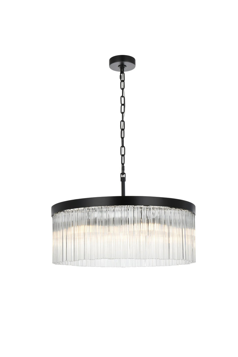 Harlow 24" 6-Light Chandelier in Black And Clear
