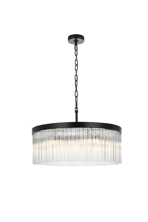 Harlow 24" 6-Light Chandelier in Black And Clear