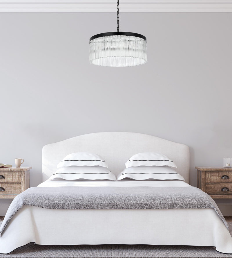 Harlow 24" 6-Light Chandelier in Black And Clear