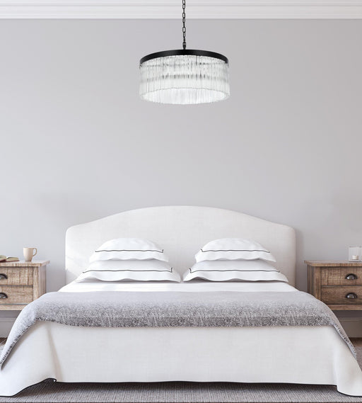 Harlow 24" 6-Light Chandelier in Black And Clear