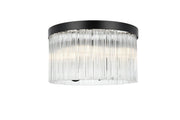 Harlow 16" 4-Light Flush Mount in Black And Clear
