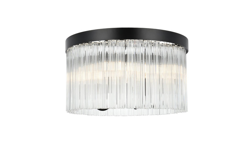 Harlow 16" 4-Light Flush Mount in Black And Clear