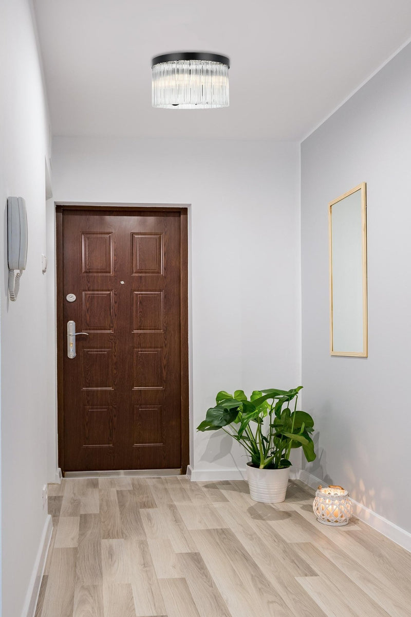Harlow 16" 4-Light Flush Mount in Black And Clear